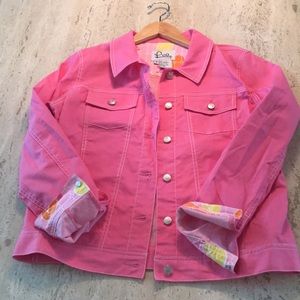 Vintage Lilly pulitzer pink “jean” jacket